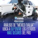 Análisis de México Evalúa ubica a San Luis Potosí entre estados con menor violencia letal