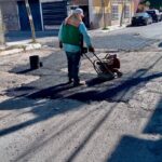 Municipio de Villa de Pozos realiza trabajos de bacheo en más de 20 vialidades de la colonia Rancho Viejo
