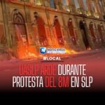 Protesta del 8M en la UASLP culmina con daños al edificio central