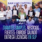 Enrique Galindo entrega licencias de funcionamiento a 15 negocios en Gorditas de Morales, SLP