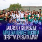 Gallardo y Sheinbaum inauguran cancha de pasto sintético en Santa María del Río