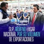 San Luis Potosí ocupa noveno lugar nacional en exportaciones durante primer trimestre de 2026