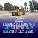 Parque Urbano 21 de Marzo en Soledad de Graciano Sánchez alcanza 60% de avance