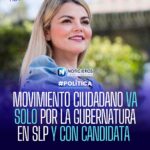 Movimiento Ciudadano competirá solo por la gubernatura de San Luis Potosí en 2027 con candidata mujer