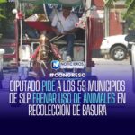 DIPUTADO PIDE A LOS 59 MUNICIPIOS DE SLP FRENAR USO DE ANIMALES EN RECOLECCIÓN DE BASURA