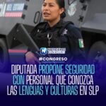 DIPUTADA PROPONE SEGURIDAD CON PERSONAL QUE CONOZCA LAS LENGUAS Y CULTURAS EN SLP