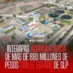 INTERAPAS ACUMULA DEUDA DE MÁS DE 880 MILLONES DE PESOS CON EL ESTADO DE SLP